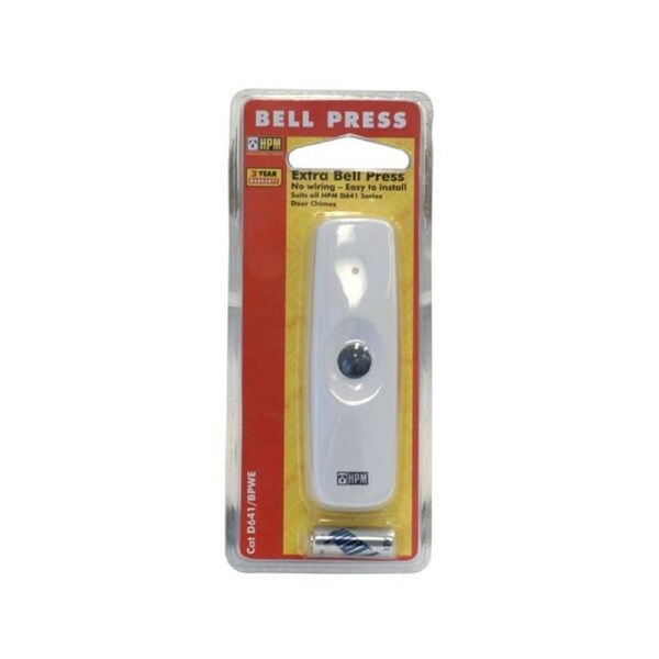 HPM Weather Proof Wireless Bell Press for D641 Chime Series 30m Range White