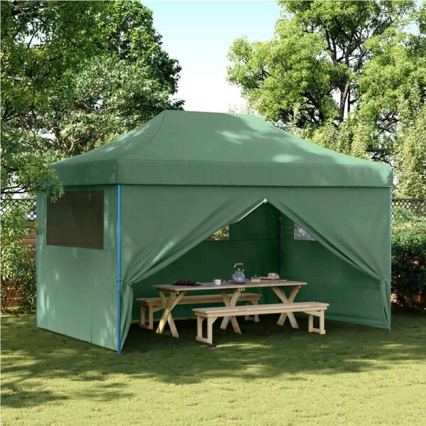 Foldable Party Tent Pop-Up with 4 Sidewalls Green vidaXL