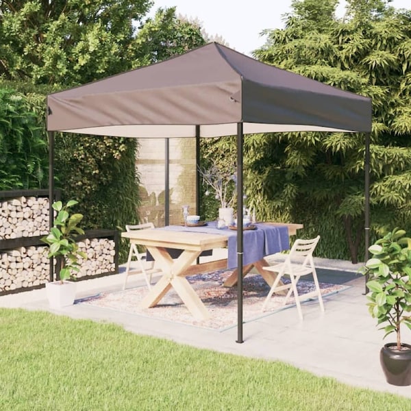 Folding Party Tent Taupe 2x2 m vidaXL