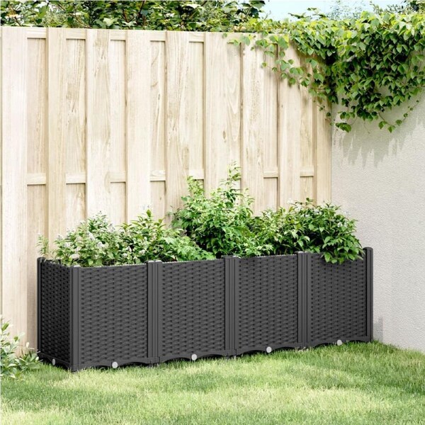 Garden Planter Black 160x40x53 cm PP vidaXL