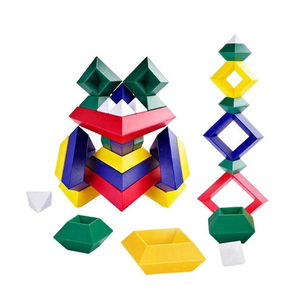 Pyramid Building Blocks Diy Multi-shape Stacking Toys Children's Educational Toy-15pcs