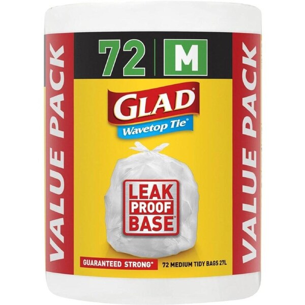 Glad Wavetop Tie Rubbish Bags, Kitchen Tidy Bags, 0.73 kilograms (Pack of 1) - Medium