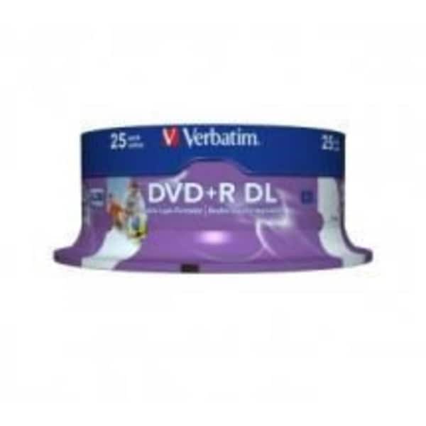 Verbatim DVD+R DL 8.5GB 25Pk White Wide Inkjet 8x