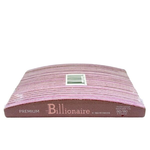 Billionaire - Nail Files Premium Buffer Red Half Moon X-Coarse 80/80 Grit 25pcs