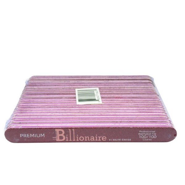Billionaire - Nail Files Premium Buffer Red Straight Coarse 100/100 Grit 25 pcs