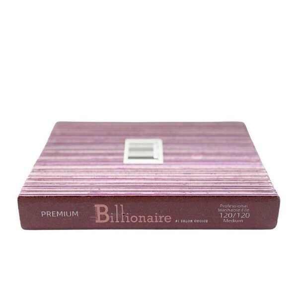 Billionaire - Nail Files Premium Buffer Red Square Medium 120/120 Grit 25 pcs