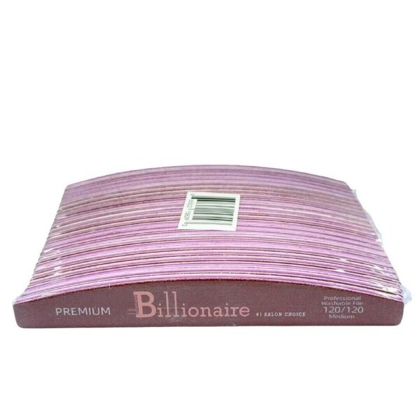 Billionaire - Nail Files Premium Buffer Red Half Moon Medium 120/120 Grit 25pcs