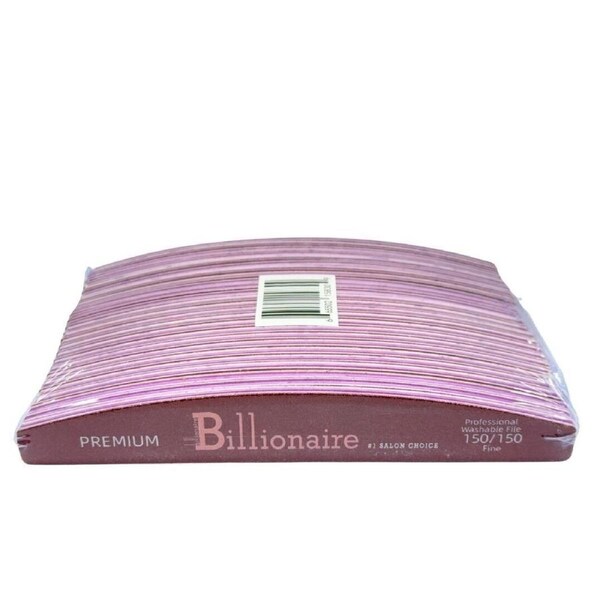 Billionaire - Nail Files Premium Buffer Red Half Moon Fine 150/150 Grit 25pcs