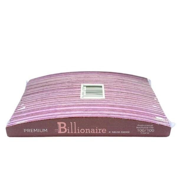 Billionaire - Nail Files Premium Buffer Red Half Moon Coarse 100/100 Grit 25pcs