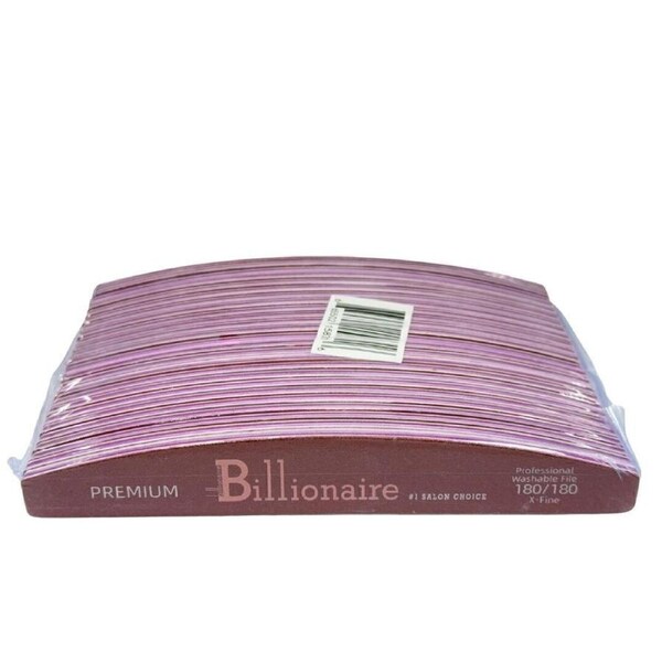 Billionaire - Nail Files Premium Buffer Red Half Moon X-Fine 180/180 Grit 25pcs