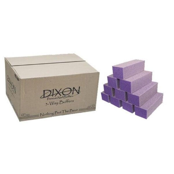 Dixon Buffer 3 Way Sanding File Nail Buffing Block Purple White 80/100 500pcs