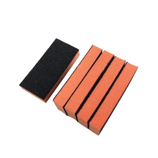 10 x Buffer 2 Way Slim Sanding Nail Manicure Pedicure Orange Black Grit 80/100