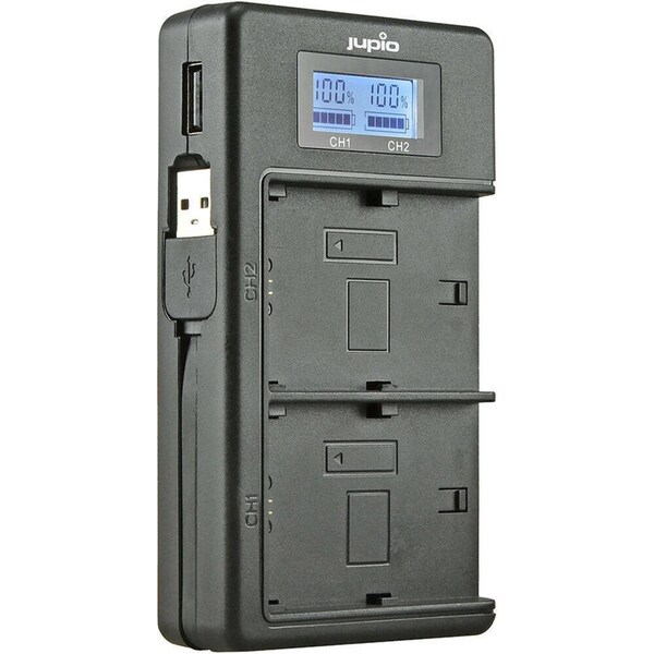 Jupio Dedicated Duo USB Charger Adapter w/ LCD For Nikon EN-EL14A Batteries