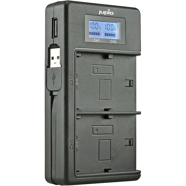 Jupio Dedicated Duo USB Charger w/ LCD For Panasonic DMW-BLF19E Batteries