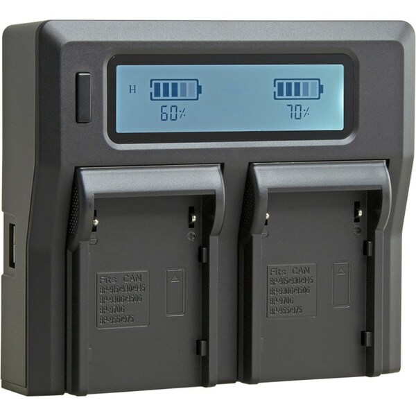 Jupio Dedicated Duo Charger w/LCD For Red Komodo/Canon BP-955/975 Batteries