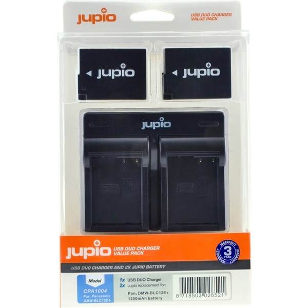 Jupio 2x Batteries 1200mAh & USB Dual Charger Kit For Panasonic DMW-BLC12E