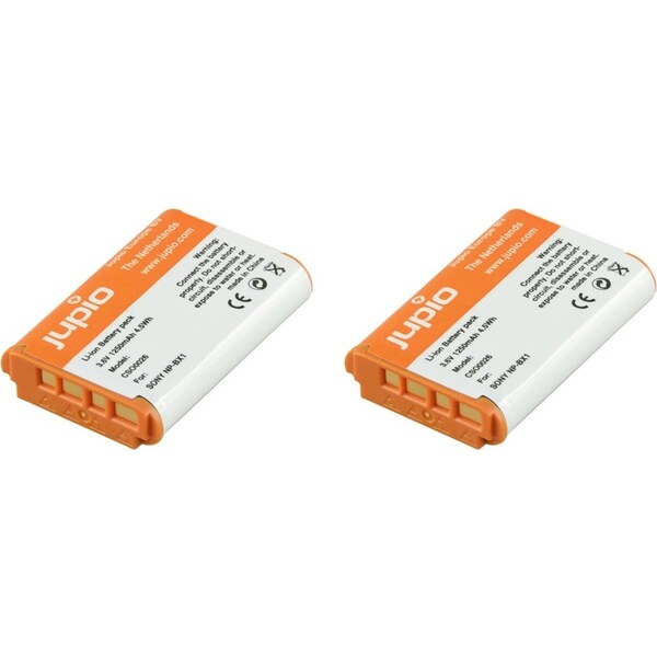 2x Jupio Li-Ion 3.6V 1250mAh Rechargeable Battery For Sony NP-BX1 Digi Camera