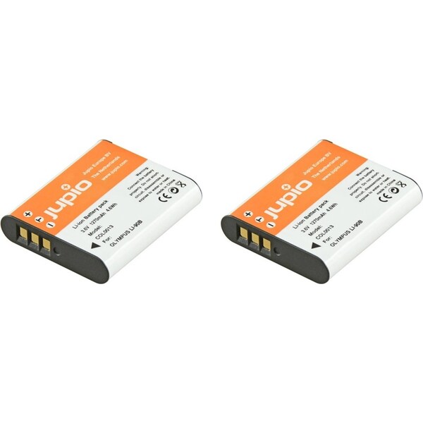 2x Jupio Li-Ion 3.6V 1270mAh Rechargeable Battery For Olympus Li-90B/Li-92B Cam