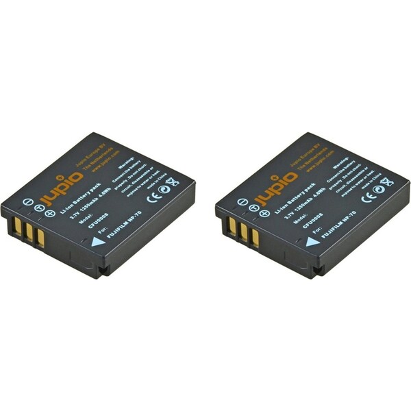 2x Jupio Li-Ion 3.7V 1250mAh Rechargeable Battery Pack For Fuji NP-70 Camera