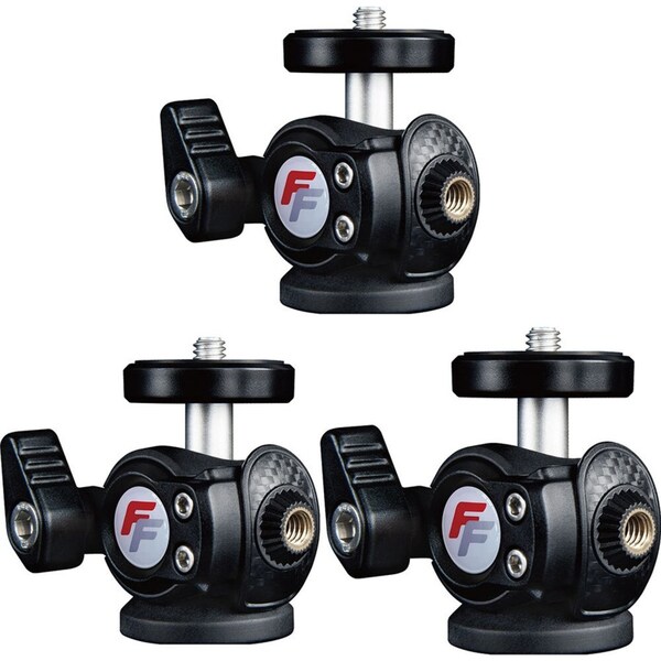 3x FireFly FBH-K2 Rotatable Ball Head For 1/4'' Thread Tripods 5x5.6cm Black