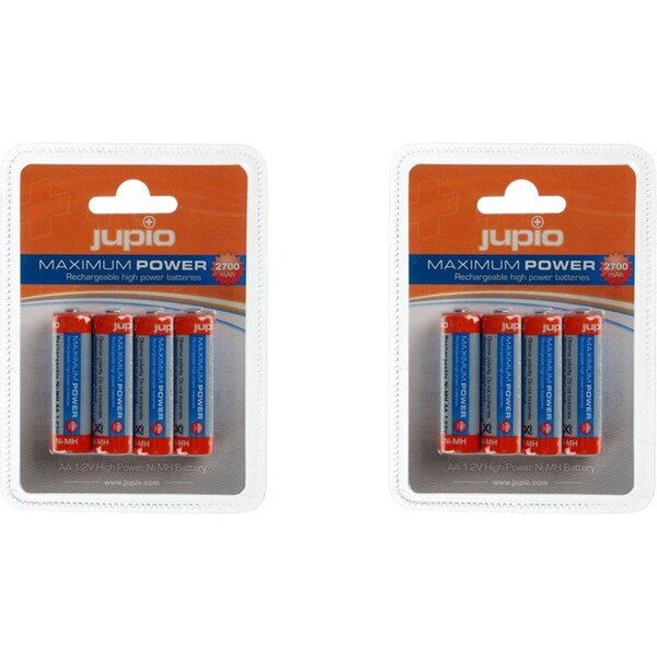 8pcJupio Rechargeable AA 1.2V High-Power Reusable Ni-MH Batteries 2700mAh