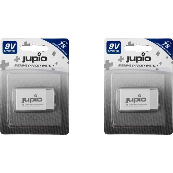 2x Jupio Long Lasting Non-Rechargeable Lithium Battery 9V VPE-10 White/Grey