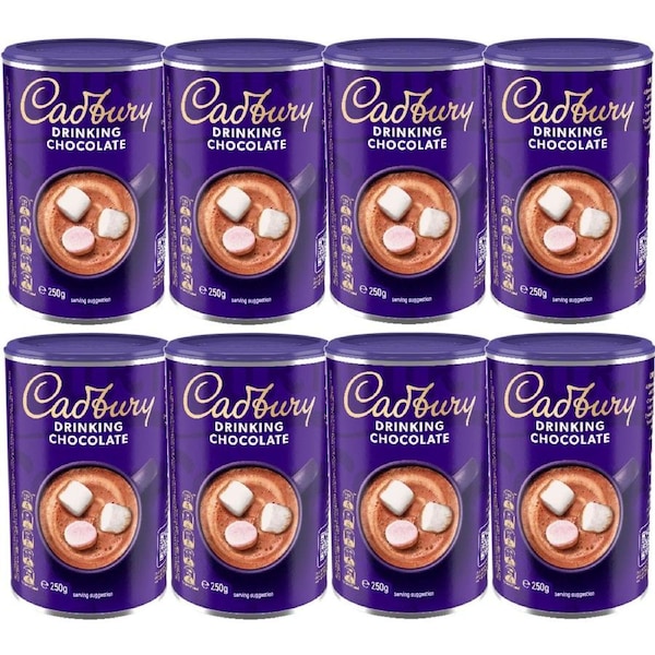 Cadbury Milk Drinking Chocolate Powder 250g Pack 8 Bulk Carton