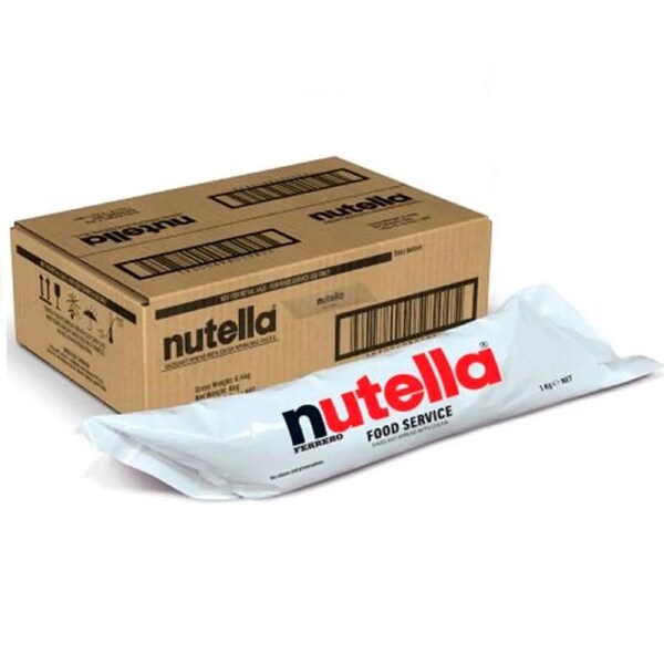 Nutella Chocolate Hazelnut Spread Piping Bag 1kg Pack 6 Bulk Carton