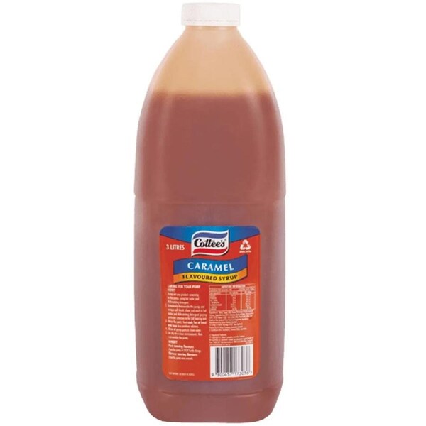 Cottees Caramel Topping Syrup 3L Pump Bottle Milkshakes Ice Cream