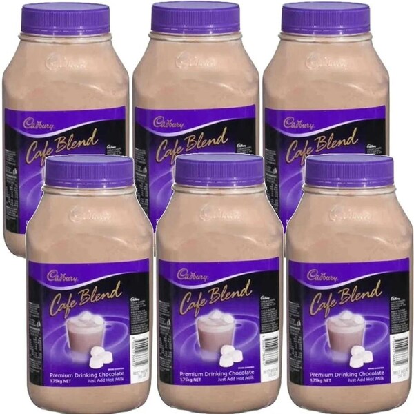 Cadbury Cafe Blend Premium Drinking Chocolate 1.75kg Pack 6 Bulk Carton