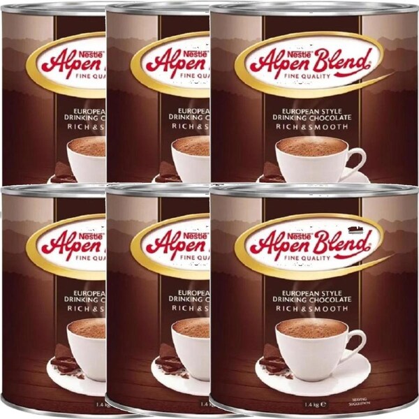 Nestle Alpen Blend Drinking Hot Chocolate 1.4kg Pack 6 Bulk Carton