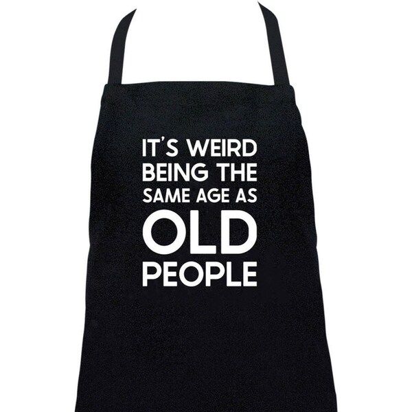 Annabel Trends Screen Print Cotton Kitchen Apron 60x80cm It's Weird Black