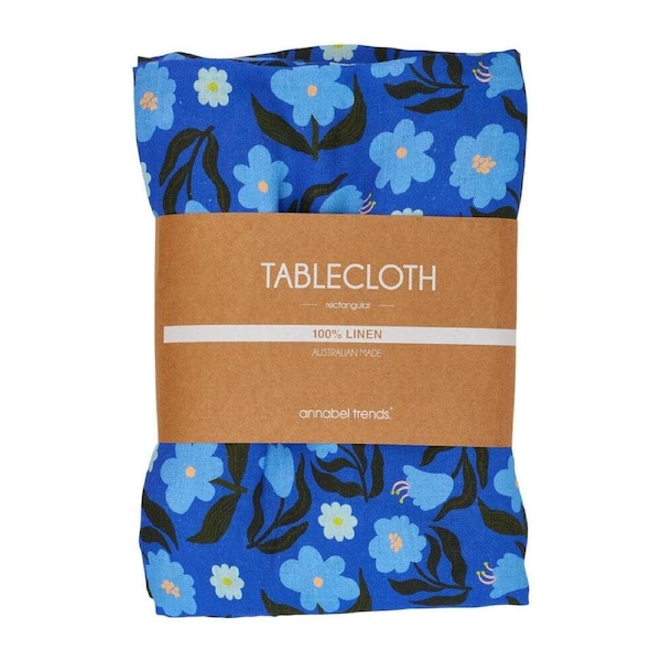 Annabel Trends Linen Tablecloth Cover Rect Large 138x300cm Nocturnal Blooms