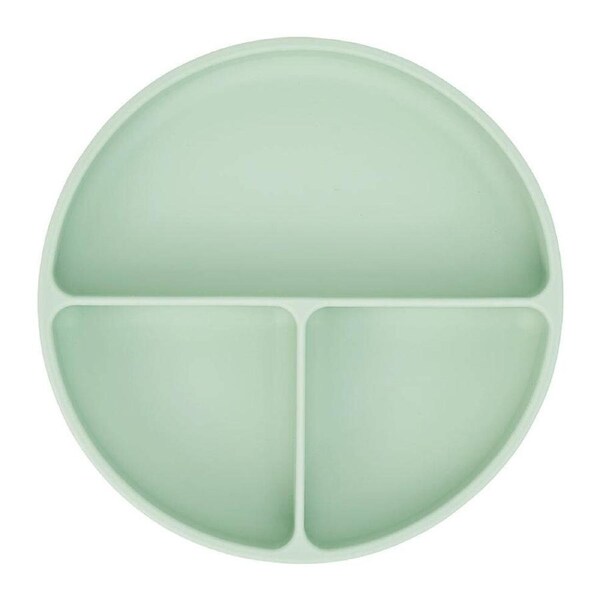 Annabel Trends Silicone Kids/Child Feeding Suction Plate Divided 18cm Moss