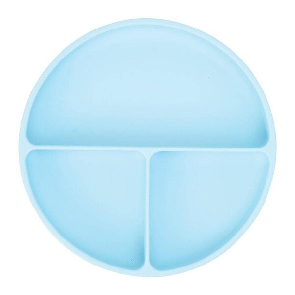 Annabel Trends Silicone Kids Feeding Suction Plate Divided 18cm Iced Blue