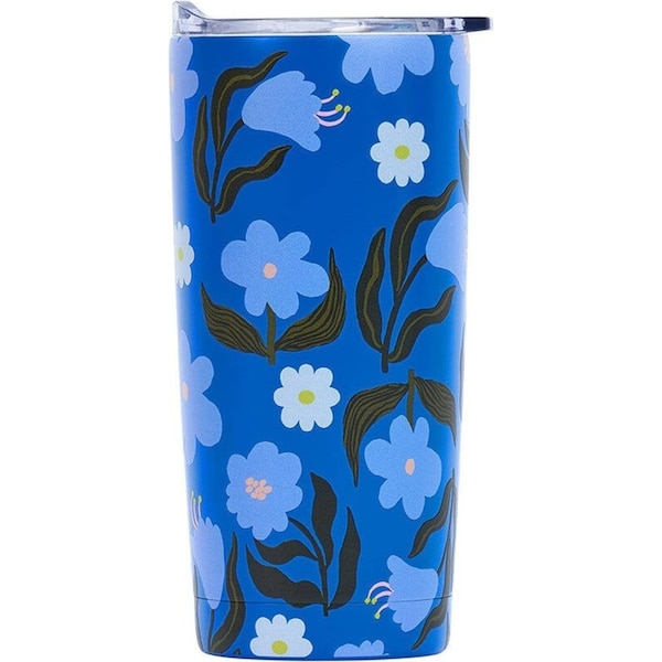 Annabel Trends S/S Double Walled 500ml Smoothie Cup w/Straw Nocturnal Blooms