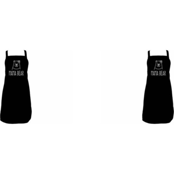 2x Annabel Trends Screen Print Cotton Kitchen Apron 60x80cm Mama Bear Black