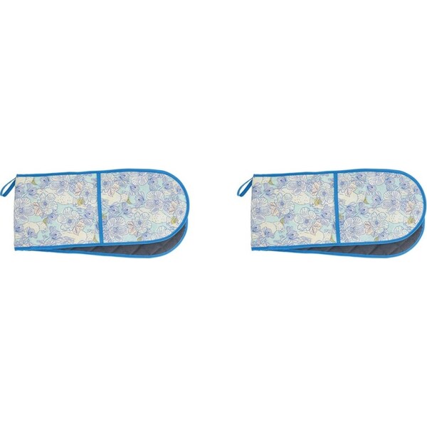 2x Annabel Trends Cotton Double Oven Mitt Cooking Glove 82x18cm Hello Cockie