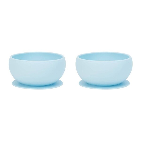 2x Annabel Trends Silicone Kids/Child Self Feeding Suction Bowl 11.5cm Iced BLU