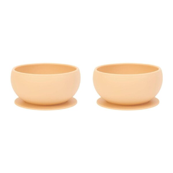 2x Annabel Trends Silicone Kids/Child Self Feeding Suction Bowl 11.5cm Caramel