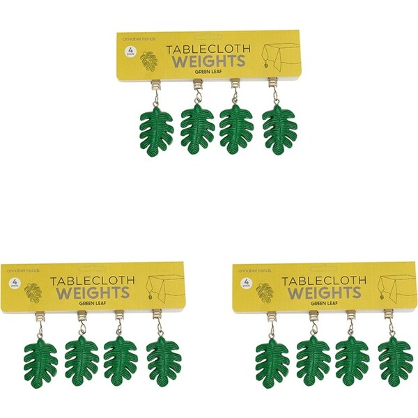 12pc Annabel Trends Tablecloth Weights Clip On Green Leaf Table Cover Holder