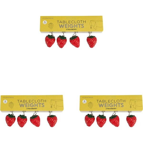 12pc Annabel Trends Tablecloth Weights Clip On Strawberry Table Cover Holder