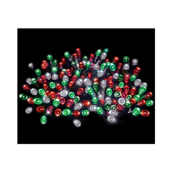 Solar 500 Piece Christmas LED Festive Red White Green 15.9m