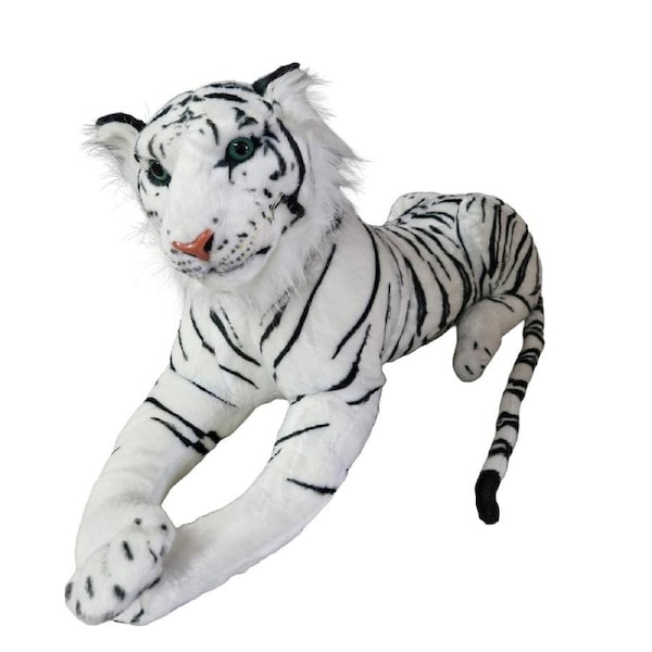 Elka Australia Plush Toy - White Tiger Born Wild Laying Jumbo 85cm