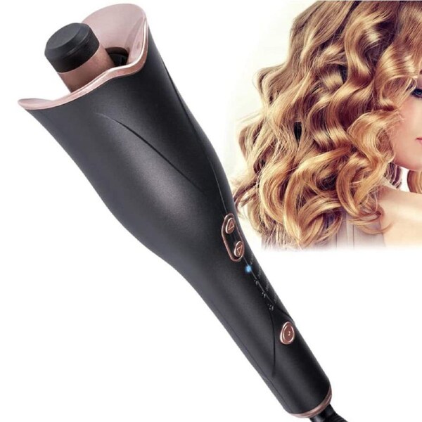 Catzon Auto Hair Curler with 4 Temps 3 Timer Settings for Hair Styling Black