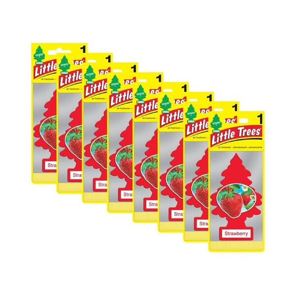 8x Little Tree Strawberry Car Scent Fragrance Auto Interior Air Freshener 4x12cm