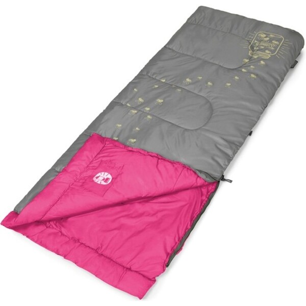 Coleman Sleeping Bag Kids Fyrefly Illumibug Pink 7C Rate Outdoor Camping/Hiking