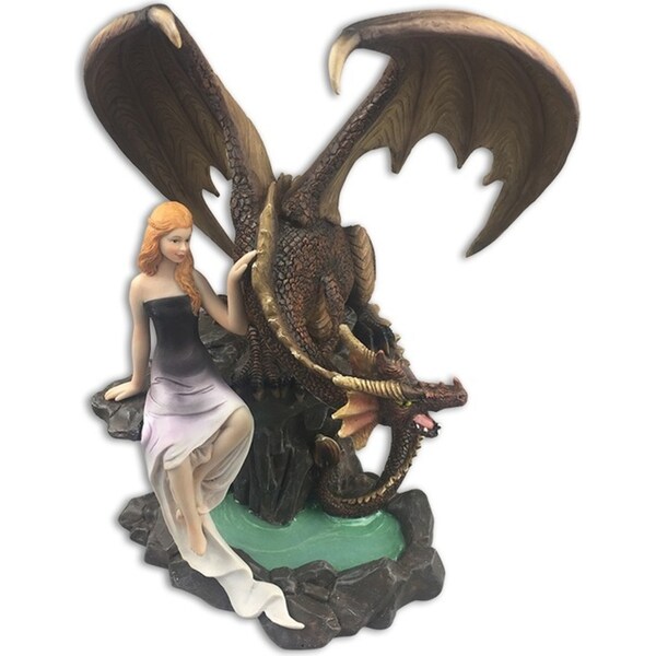Dragons of Destiny Figurine Resin Plaque Home/Room Tabletop Decor 30x21cm