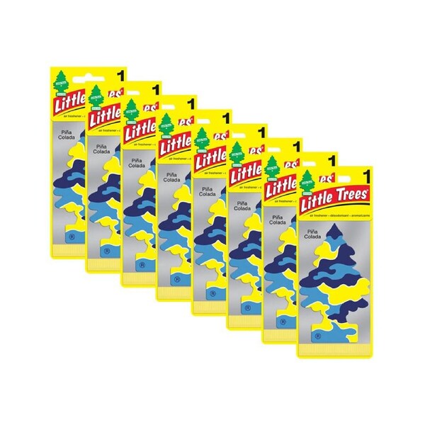 8x Little Tree Pina Colada Car Scent Fragrance Interior Air Freshener 4x12cm