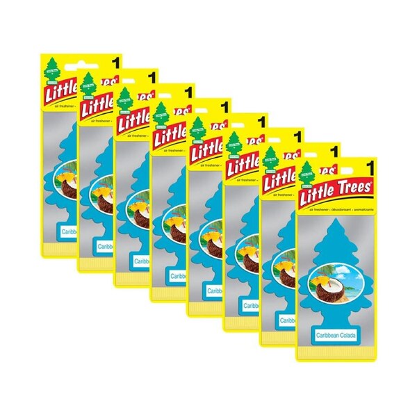 8x Little Tree Caribbean Colada Car Scent Fragrance Interior Air Freshener